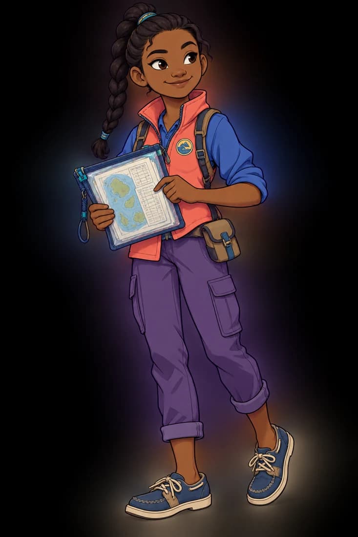 Sola Skiff holding a map